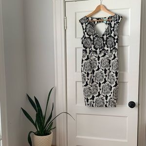 Black and white floral dress